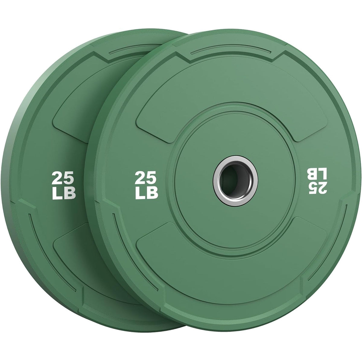 2-Inch Olympic Bumper Plates Set, 2pcs-25lb Colored Virgin Rubber Weight Barbell Plates for Strength Training, Home Gym Weightlifting